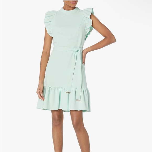 Tommy Hilfiger Dresses & Skirts - Tommy Hilfiger Women's Mint/Light Green Ruffle Mini Dress